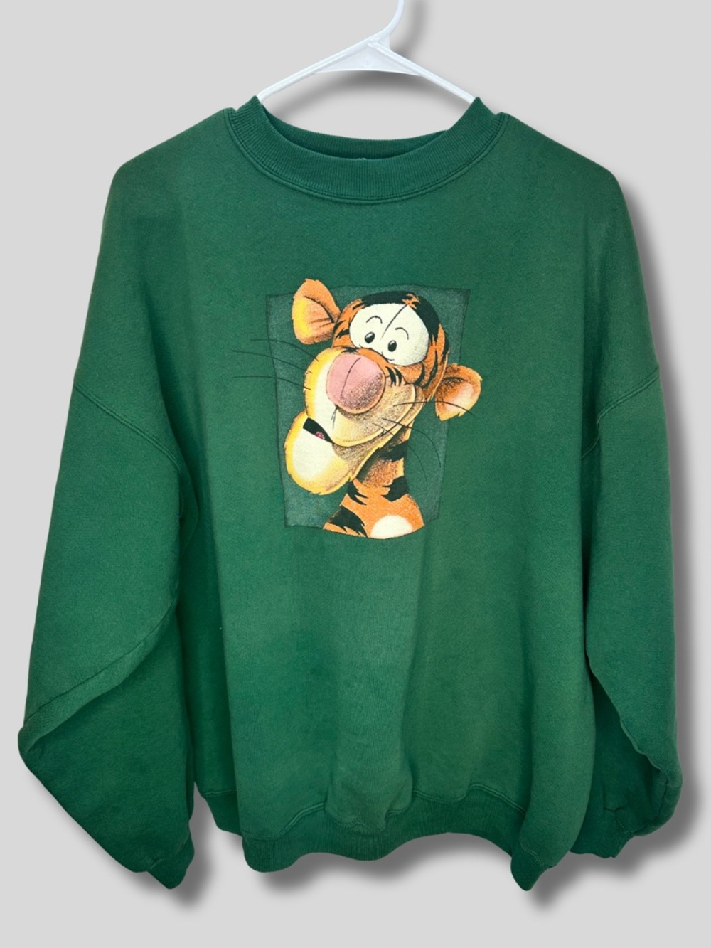 Vintage 90s Disney Store Tigger Sweatshirt XXL Green Made USA